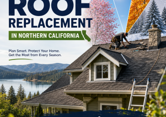 Seasonal roof replacement tips for Northern California highlighting spring and early fall as ideal times.