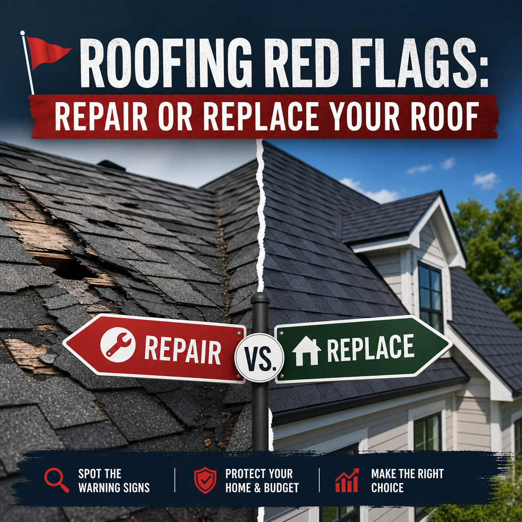 Roofing red flags guide comparing roof repair vs replacement options
