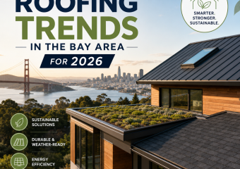 Illustration of Bay Area roofing trends for 2026, showing sustainable, durable, energy-efficient roof options